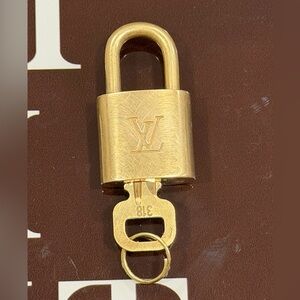 Authentic Louis Vuitton Gold Padlock with Key used #318